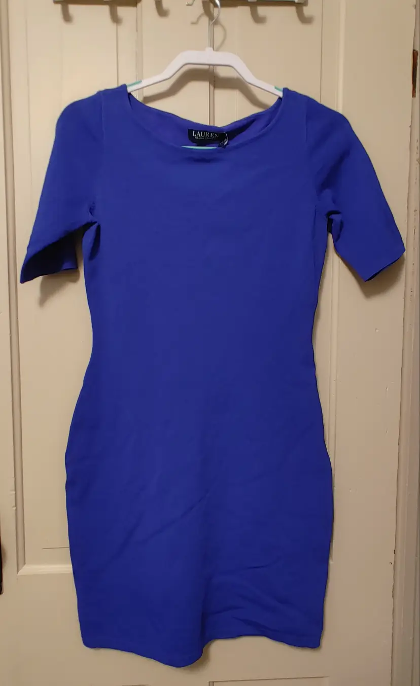 Dress- Brand: Lauren by Ralph Lauren. Size small. Light lazul dress. NWT. Retail $114. 54% Nylon, 46% Viscose. No callouts