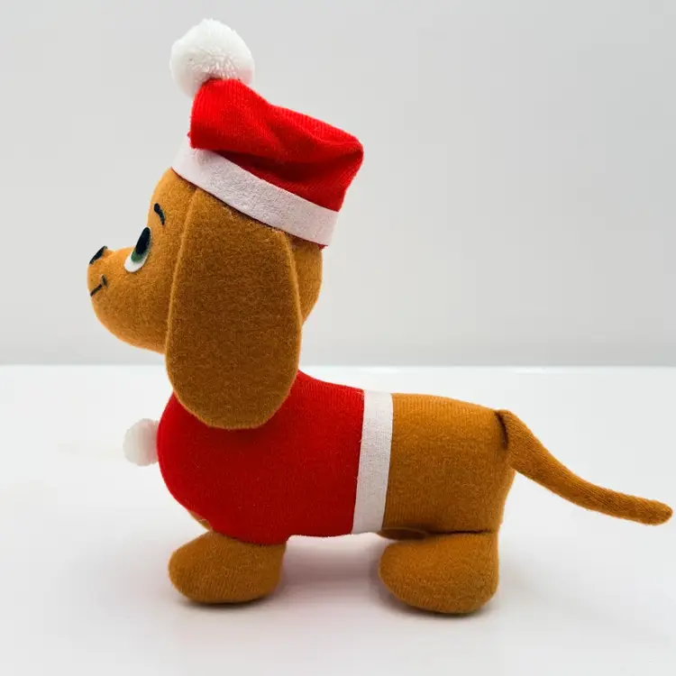 Dakin Fun Farm Vintage Stuffed Christmas Dog Plushie