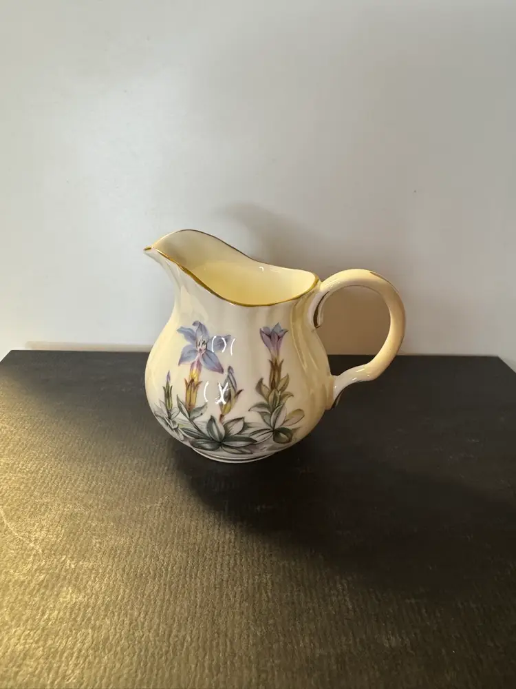 Royal Worcester Mini Floral Creamer, 3”, Small Chip On Top Rim