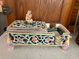 Capodimonte Ashtray cigarette box Some call outs see pics