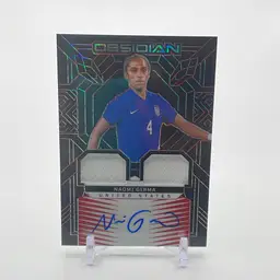 Naomi Girma- USWNT - 2024-25 Obsidian - Dual Jersey Ink - Red pulsar Auto /22 - Soccer Card