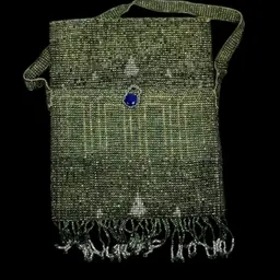 Micro Beaded French Steel Beaded Art Deco Coin Purse fold over flap**Free Shipping**