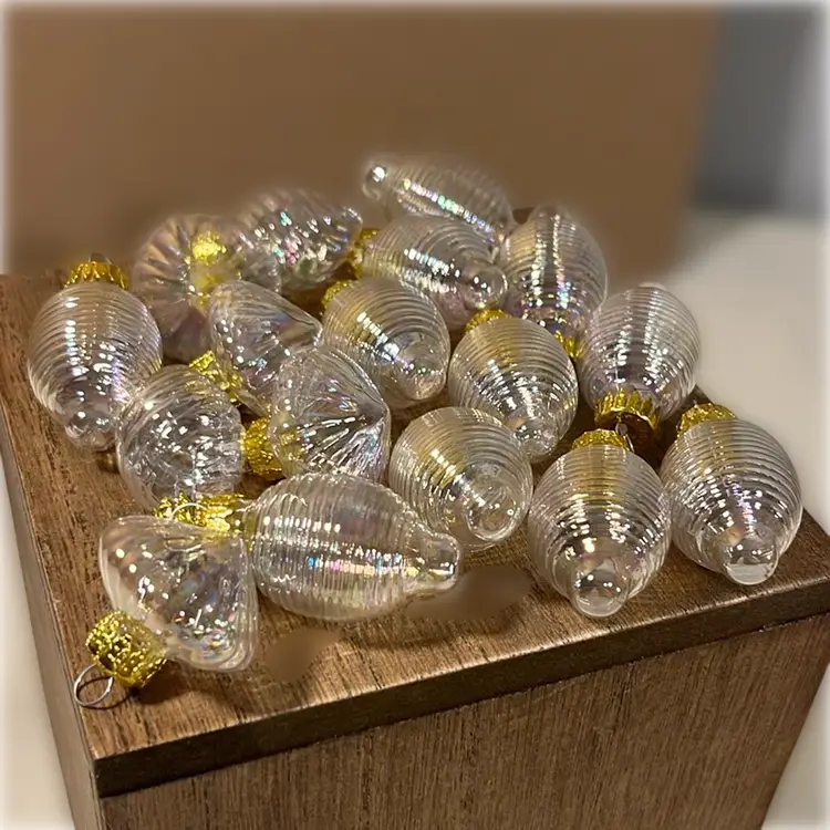 Iridescent Glass Christmas Ornaments (Lot of 17)  Vtg. 1.75”