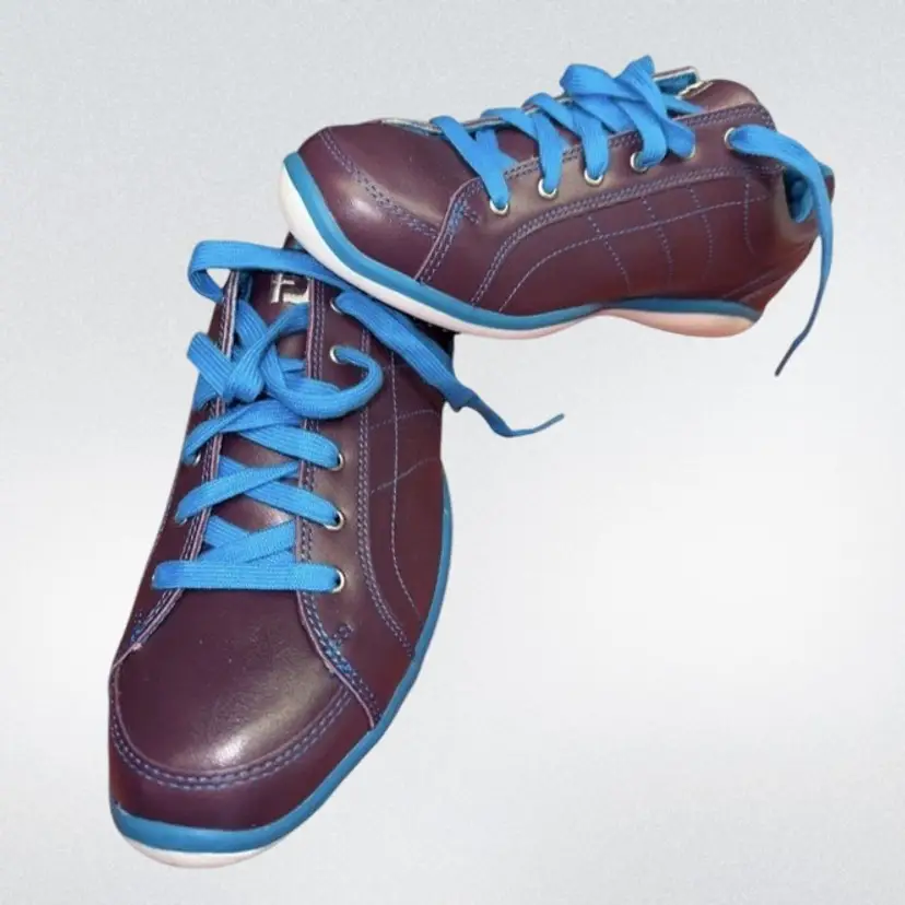 Footjoy LoPro Collection Women’s Sz 8.5M Purple & Blue Golf Shoes Excellent!