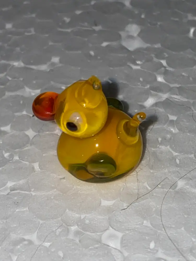 #01 25% Off In From Ukraine Miniature (1 To 1.5") Blown Glass  Amber And Black Cat Front And Back Photos (was $8)