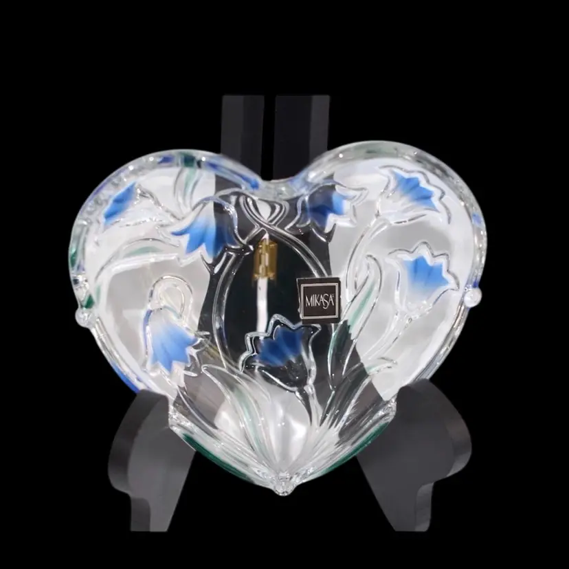 Crystal Heart Trinket Dish By Walther Glass Company Germany For Mikasa Beautiful Quality