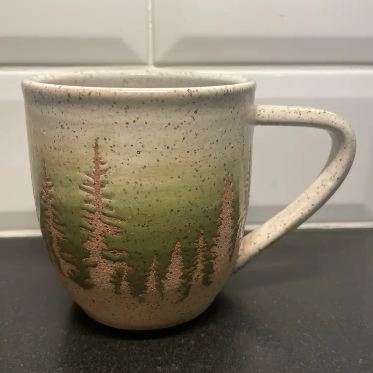 2232 Ceramics PINE TREE Wheel Thrown MUG Spokane Washington