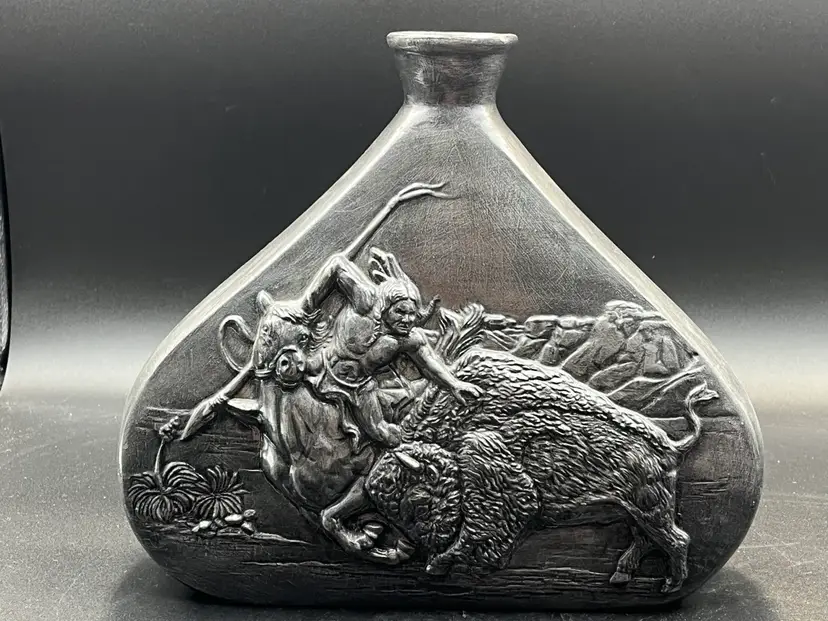 Native American & Bison Decanter