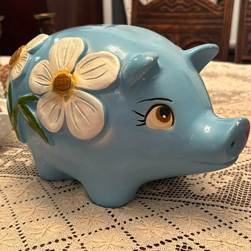 Vintage 1970’s Chalkware Piggy Bank