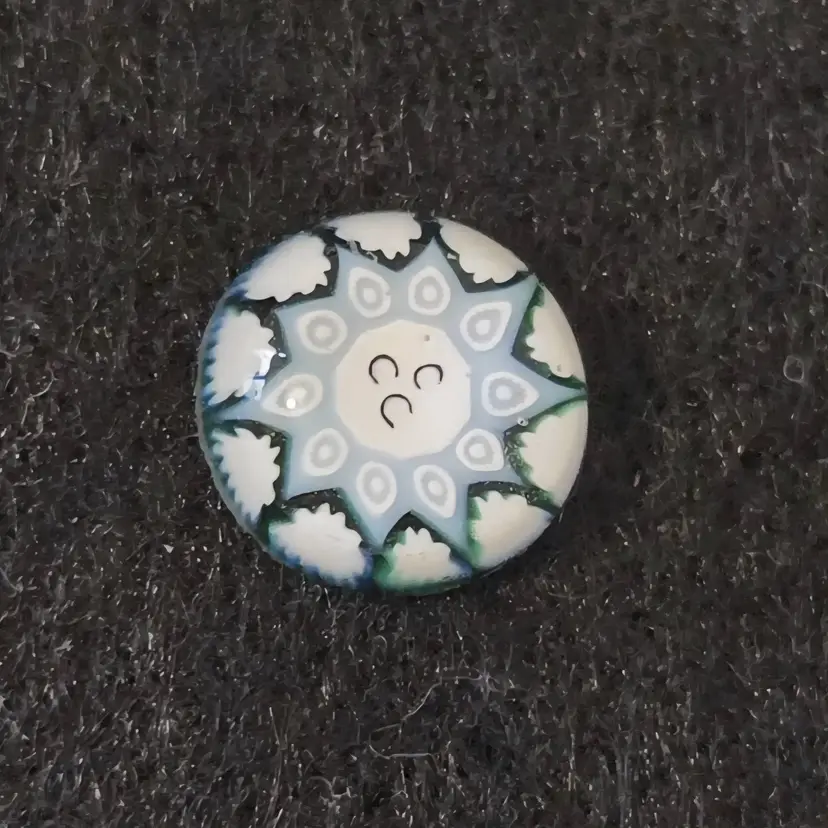 Mini Art Glass Paperweight Green Lapel Pin Tie Pin