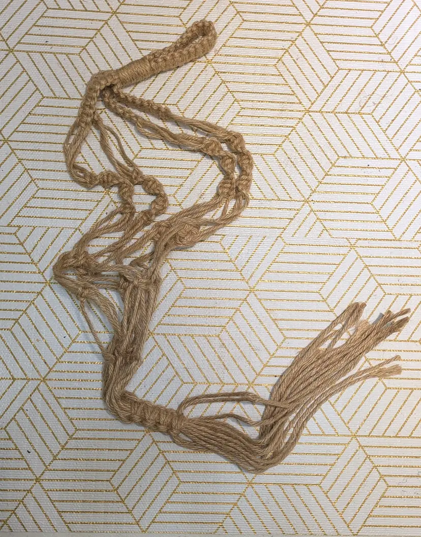 Macrame 3-ft plant hanger natural jute