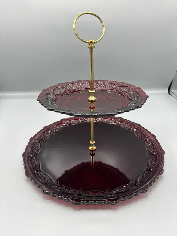 Avon Cape Cod ruby 2 tier tray