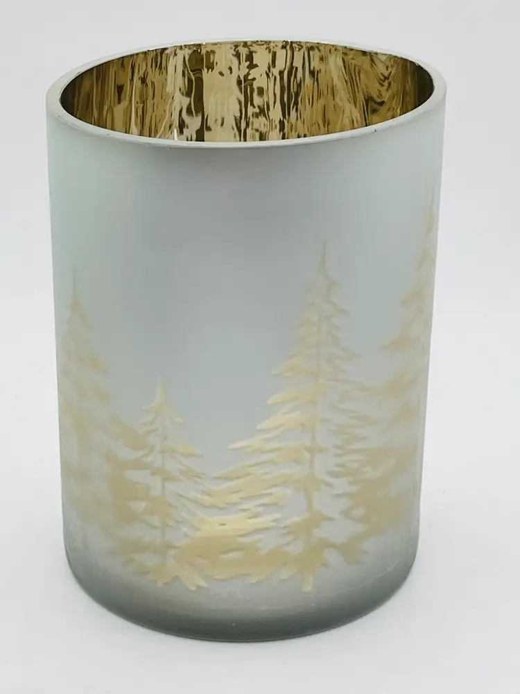 Yankee Candle Mirrored Large Jar Candle Holder J/H WINTER Trees