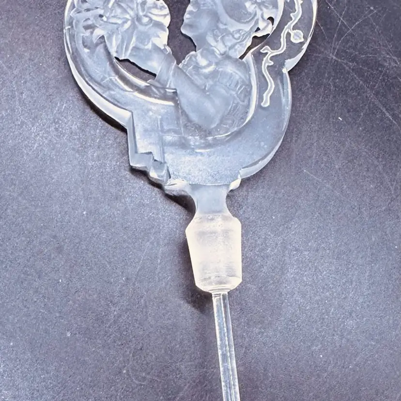 19. VTG Czechoslovakian frosted glass perfume bottle stopper.  Likely produced 1920s-1940s