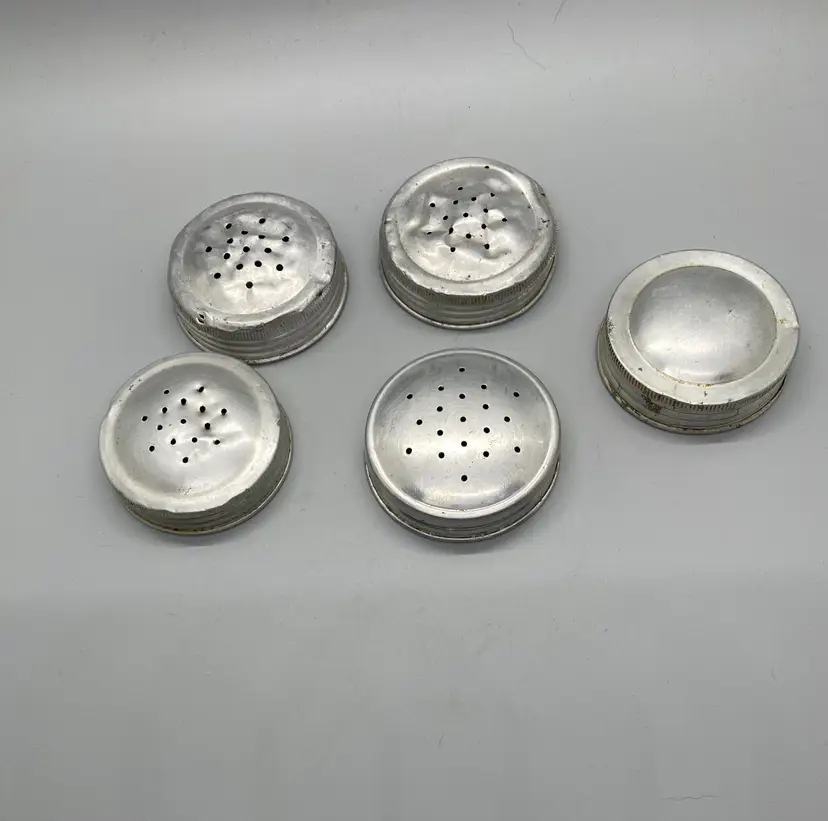 Hoosier Shaker Jar Metal Replacement Lids Set of 6