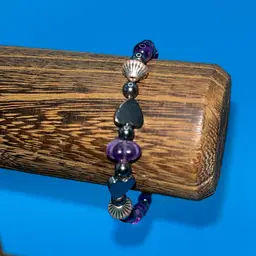 Amethyst 💜 Heart Bracelet 6 1/4” Long