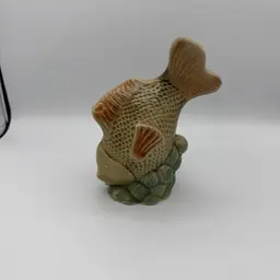 Vintage Majolica Style Fish Figurine