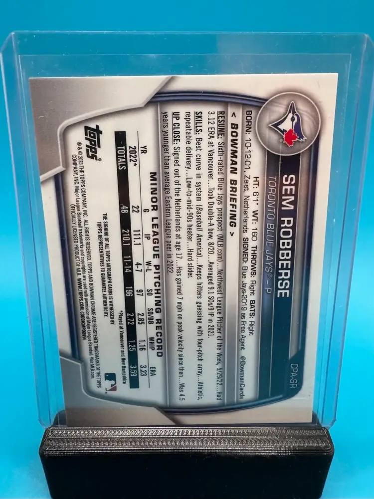 Sem Robberse 1st Bowman Chrome Auto St. Louis Cardinals