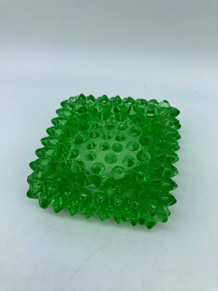 Vintage Brooks Green Hobnail Master Salt Cellar Votive Tea Light Candle Holder *