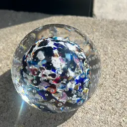 Amazing Controlled Bubble Paperweight Very Colorful And Original Signed Koko