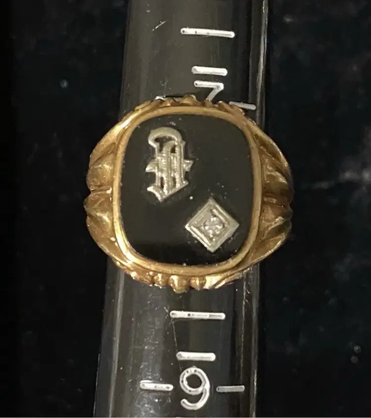 Art Deco 14k Gold Onyx Diamond Ring Mens Sz 8