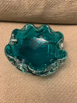 Murano Sommerso Controlled Bubble Candy Dish 5 X 2 Inches
