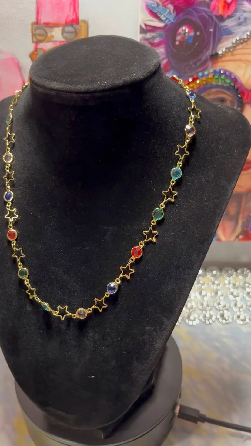 New Multicolor Celestial Star Station Necklace