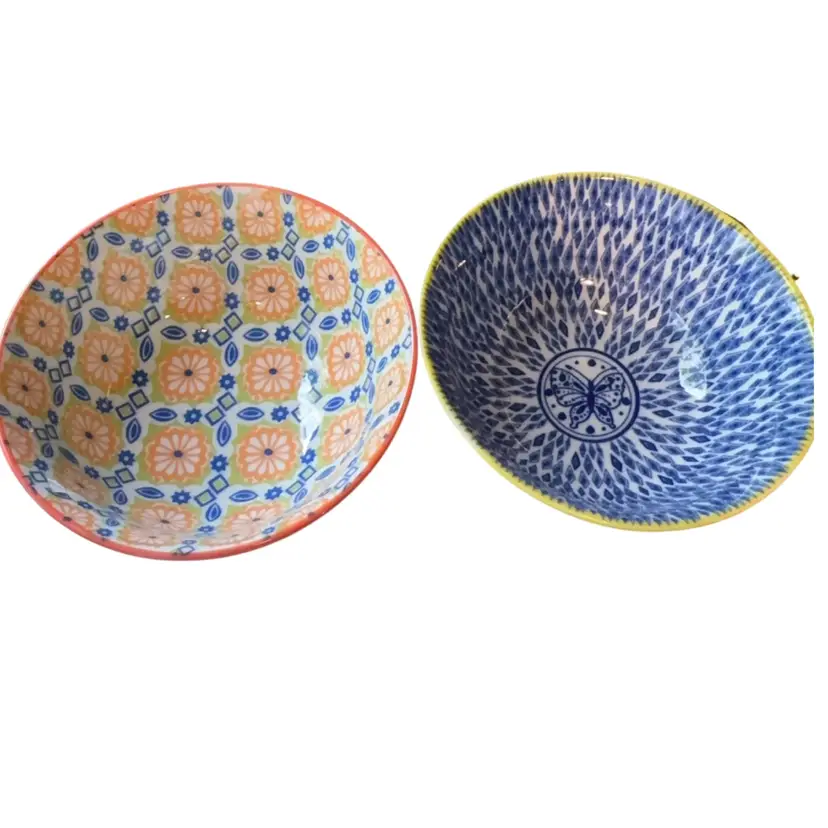 Pair Of Anthropologie Patterned Bowls