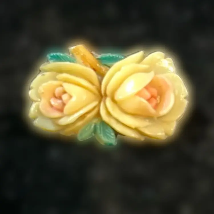 1930’s Celluloid Flower Brooch C Clasp