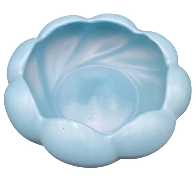 Vintage (1960s) Stangl Pottery Robin’s Egg Blue Scallop Bowl, #3283-9