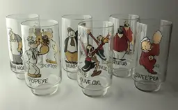 Vintage 1978 Pepsi Popeye Glasses Set of 6