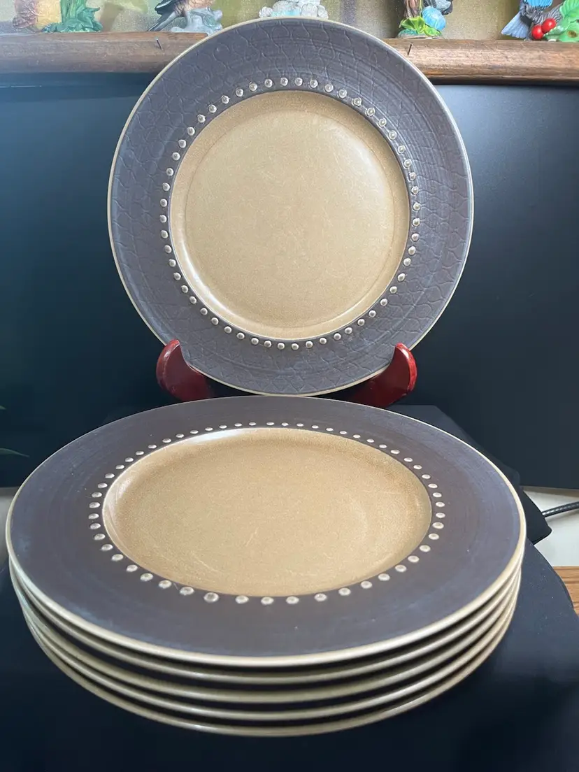 MCM-1964-Franciscan Discovery "Tahiti" Dinnerware-7 Dinner Plates-Lot 48