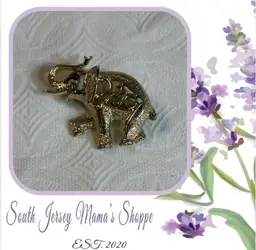 Vintage Sarah Coventry Gold Tone Elephant Brooch