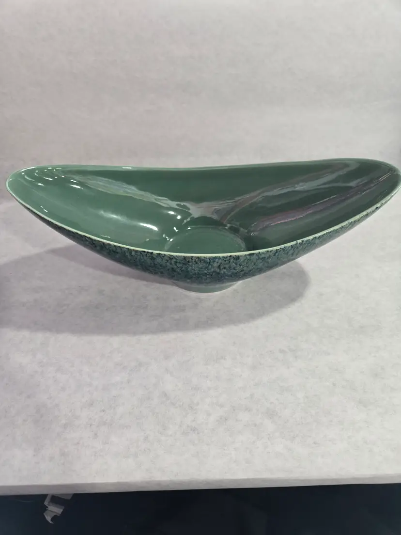 Vintage USA Speckled Swoop Bowl- Turquoise