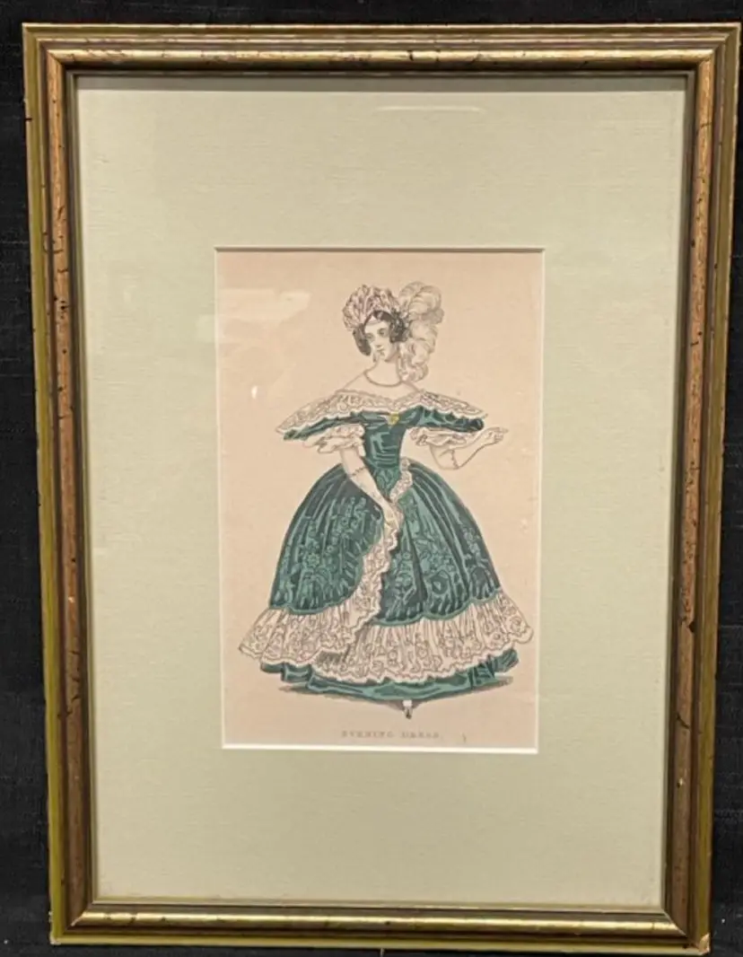 Antique Evening Dress Etching