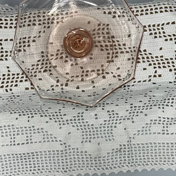 Pink Depression Glass Small Pedestal Serving Dish