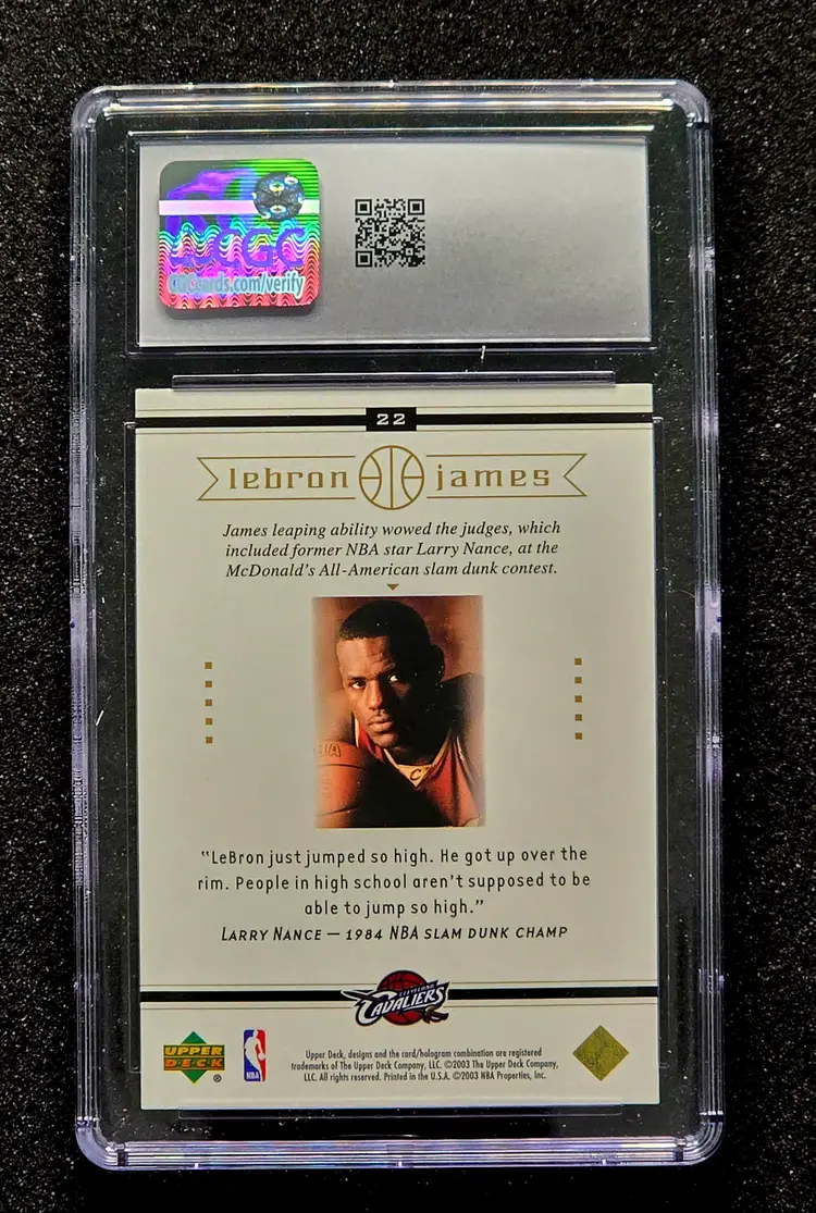 2003-04 Upper Deck LeBron James Box Set Rookie RC #22 Cavaliers CGC 10