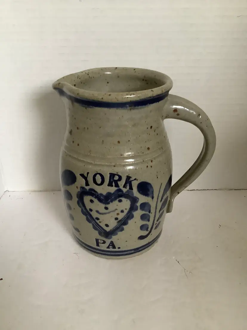 Vintage Salt Glaze Pitcher, artist signed