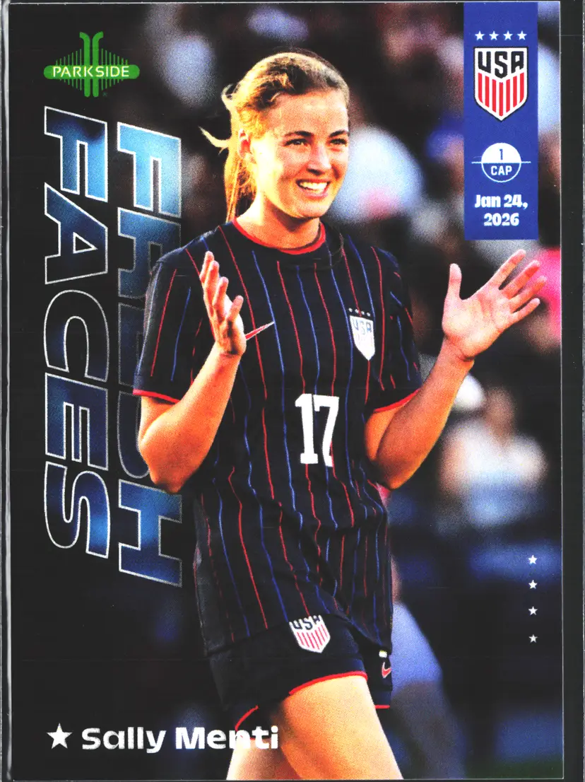 Sally Menti 1st USWNT Soccer Card 2026 Parkside Fresh Faces Team USA Rookie RC