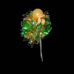 Vintage Christmas Corsage Green With Deer