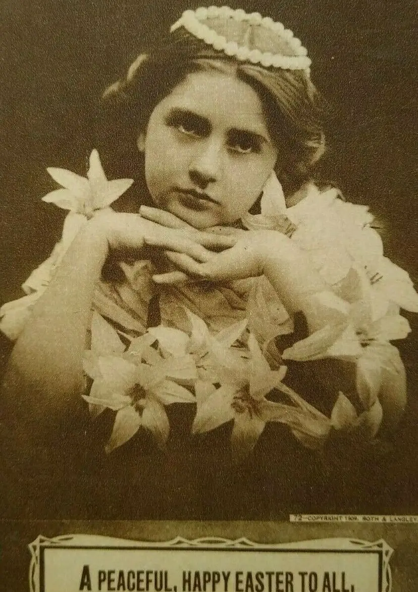 A Peaceful Happy Easter To All Postcard Sepia Roth & Langley 1909 Unused Vintage