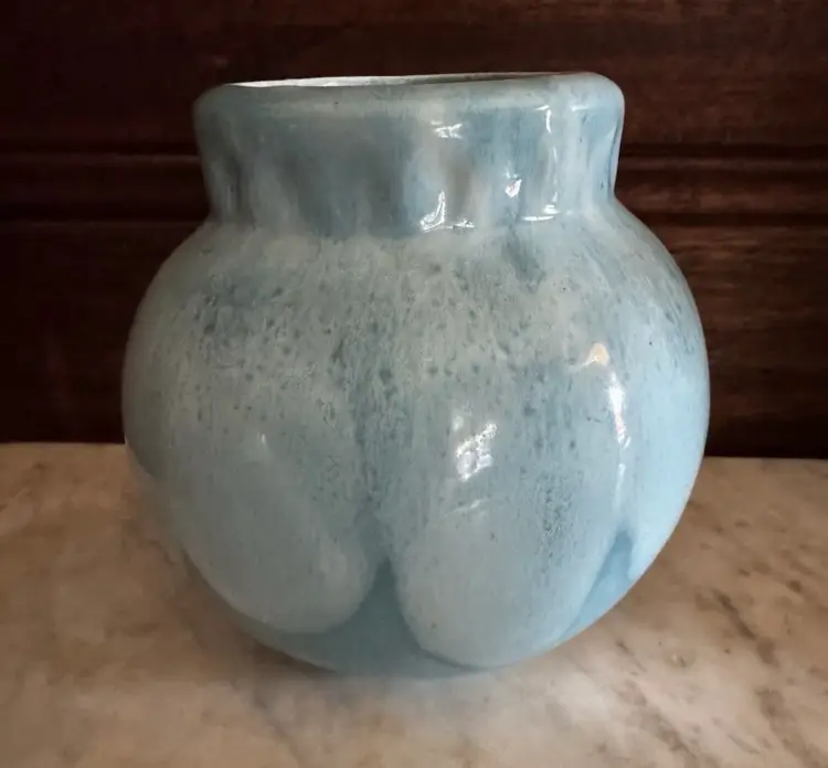 Blue Drip Glaze Poppy Pottery
