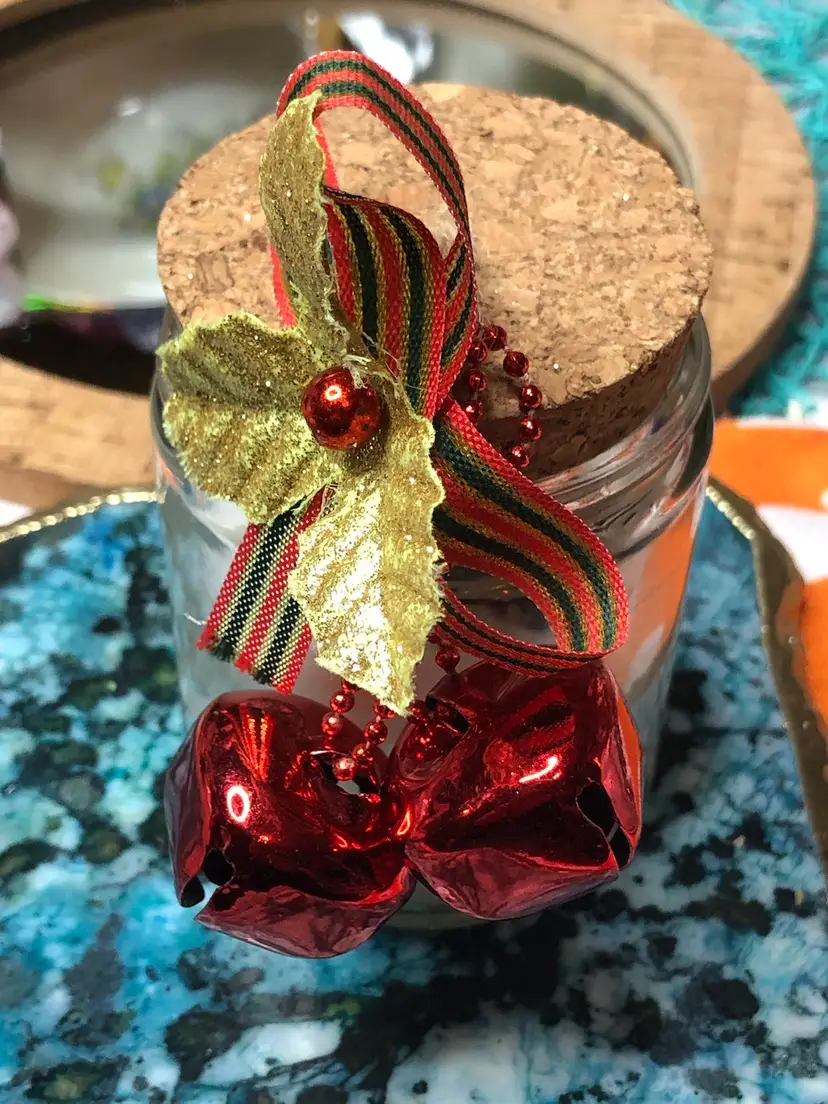 Jingle Bell Handmade 🕯️Jar Candle Cork Lid