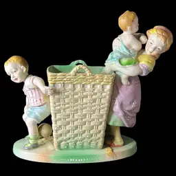 Early Bird Special: Vintage Ardalt Planter/Holder - Children Playing: 7”x6.25”x2.75”