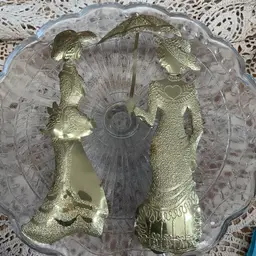 Home Interior Victorian Ladies Gold Tone Stamped Wall Hangers