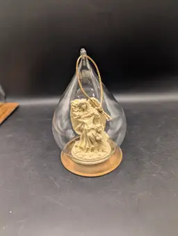 Vintage 1996 Christmas Ornament Avon Classic Angel Collection Hand Blown Glass Dome.