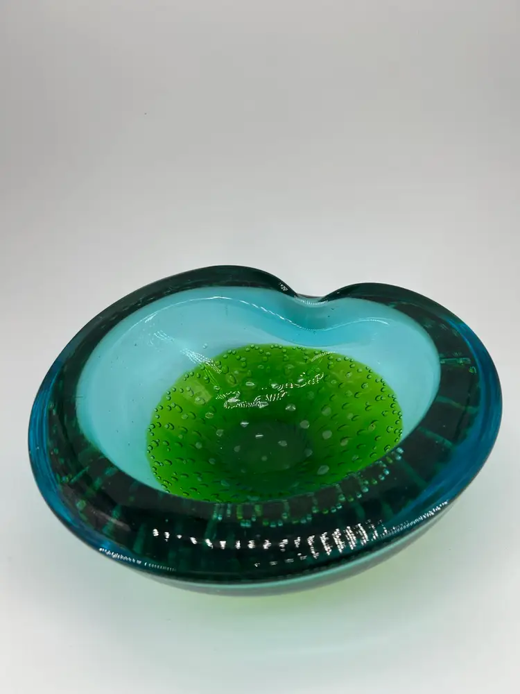 VINTAGE MURANO GLASS BULLICANTE ART GLASS DISH