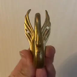 #02 - Vintage Solid Brass Swan Wall Hook