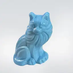 #02 - G- Wilkerson Blue Art Glass cat