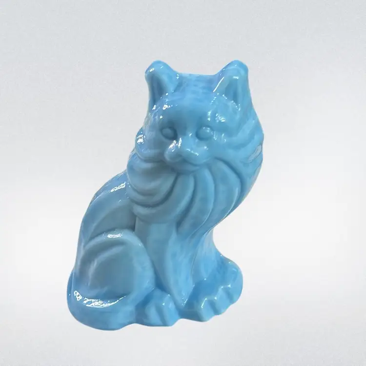 G- Wilkerson Blue Art Glass cat